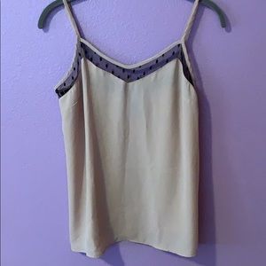 Light baby pink cami with black dots on the front